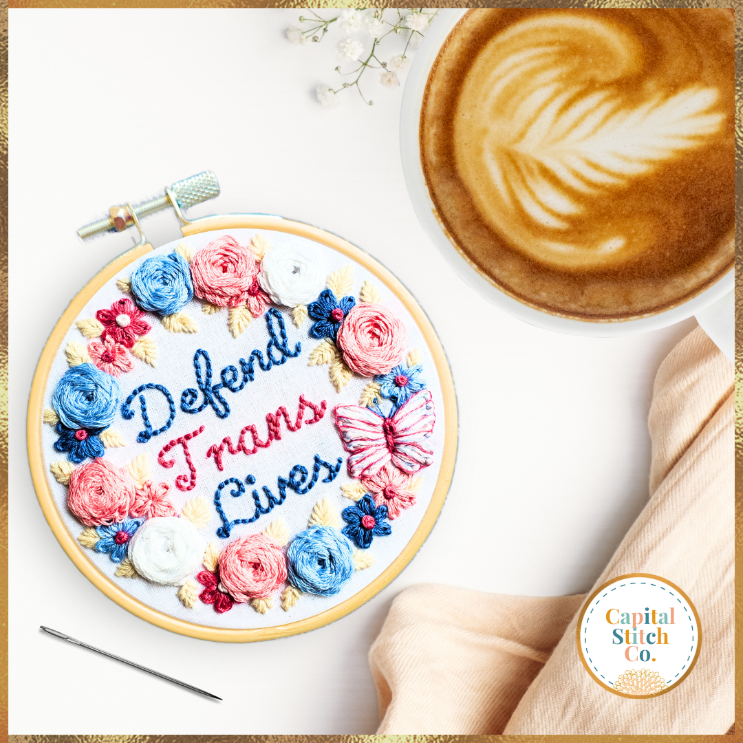 Defend Trans Lives Embroidery Kit