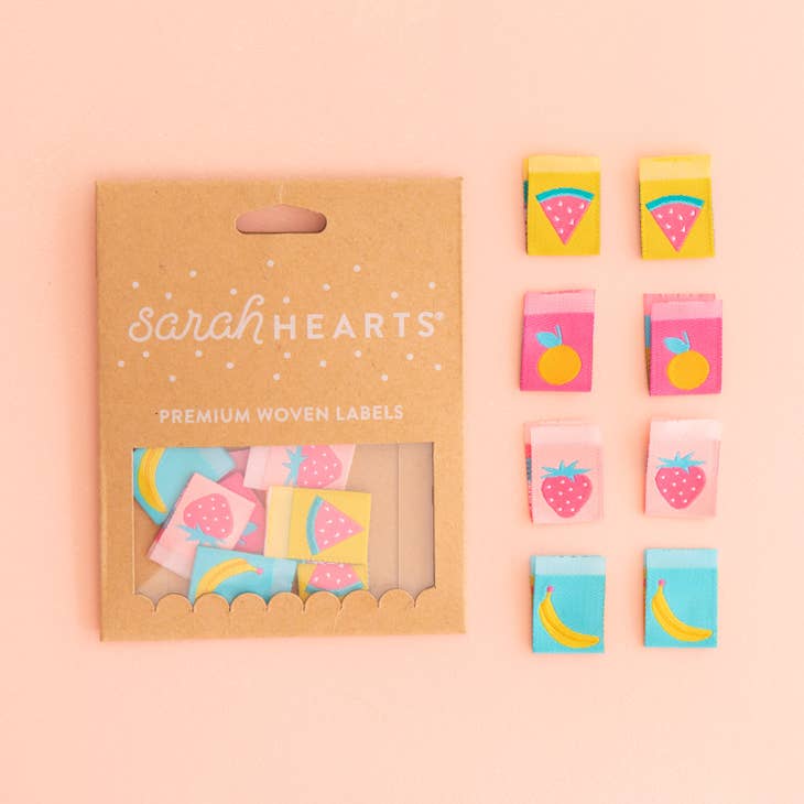 Sarah Hearts-Summer Fruits Multipack Woven Labels-notion-gather here online