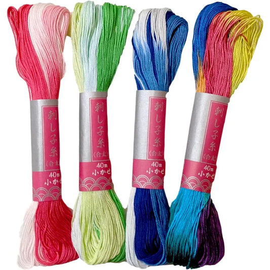 Daruma-Sashiko Thread Skein - Thick Multi-Color-thread-gather here online