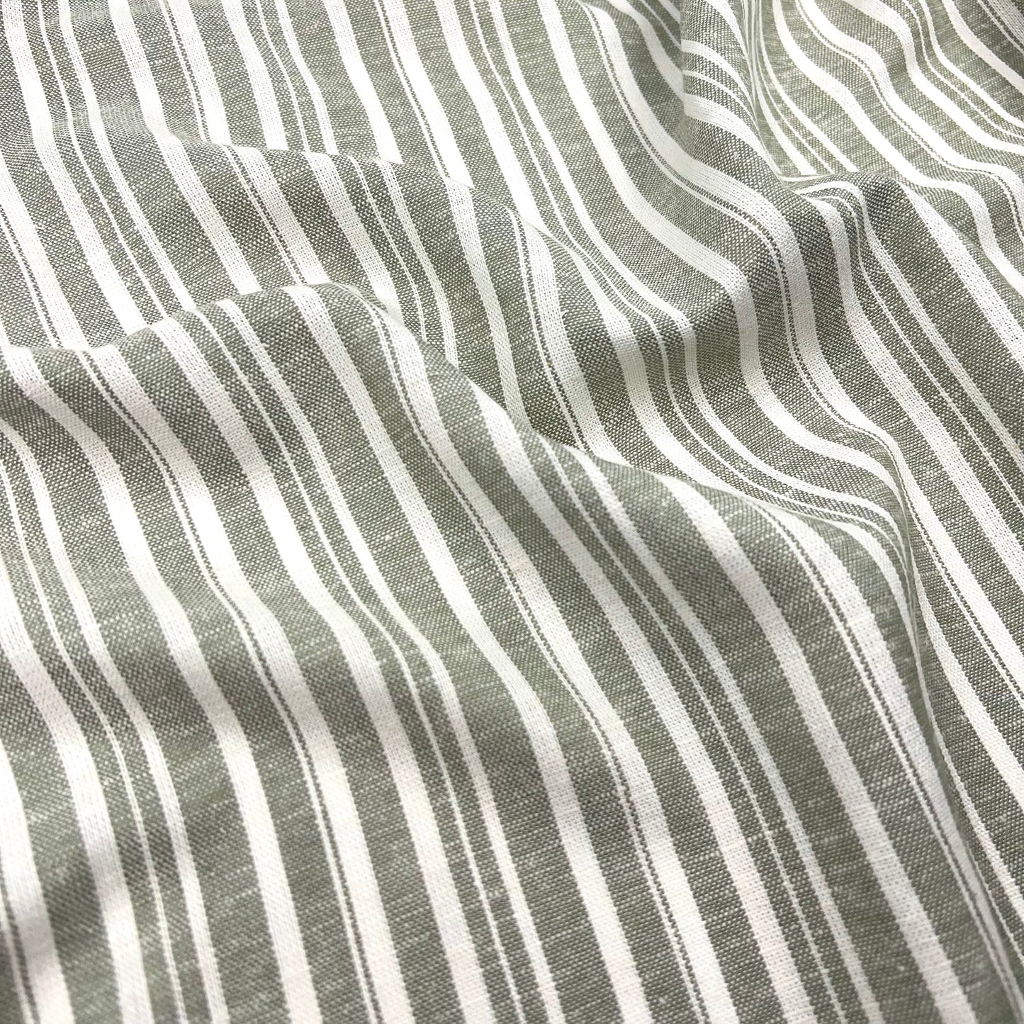 Coastal Stripe Linen Rayon - Sage