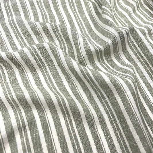 Secret Spark-Coastal Stripe Linen Rayon - Sage-fabric-gather here online