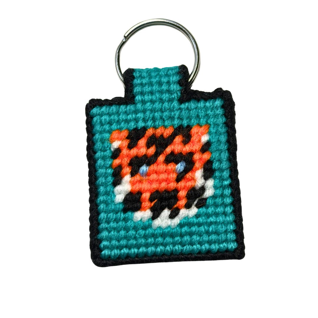 Just Stitching Away-Needlepoint Keychain Kit - Tiger-xstitch kit-gather here online
