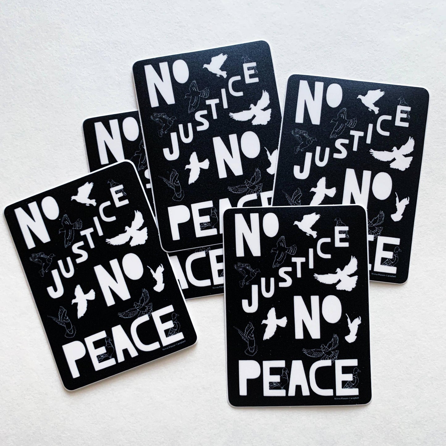 Made by Nilina-No Justice No Peace Vinyl Sticker - Political Justice Decal-sticker-gather here online