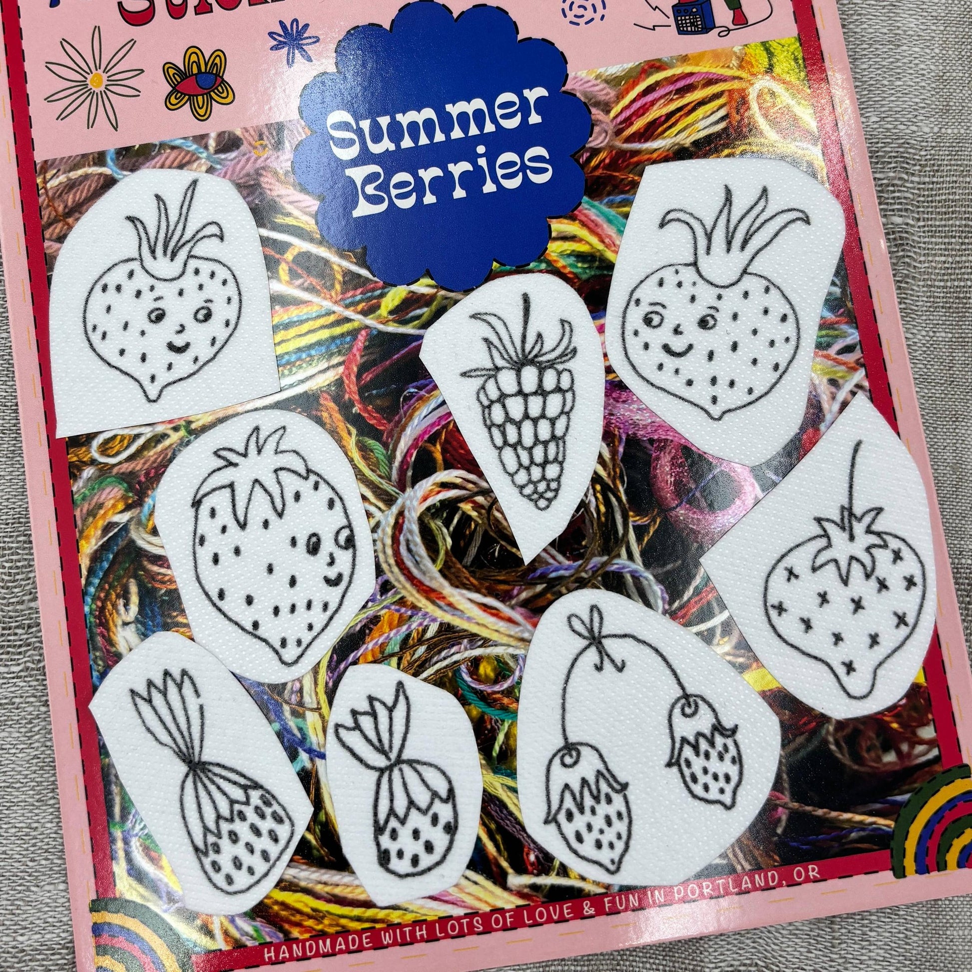 Dropcloth Samplers-Summer Berries Stick and Stitch Set-embroidery pattern-gather here online