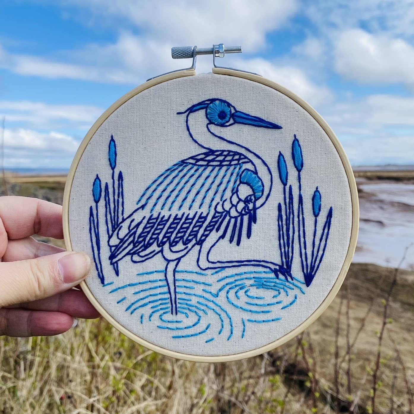 Blue Heron Embroidery Kit – gather here online