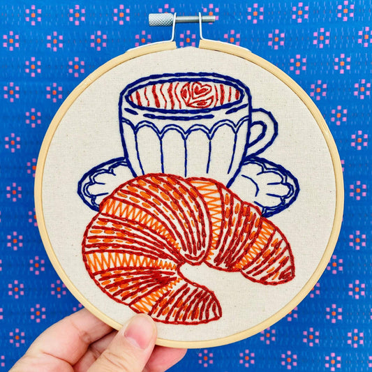 Hook, Line & Tinker-Croissant Embroidery Kit-embroidery kit-gather here online