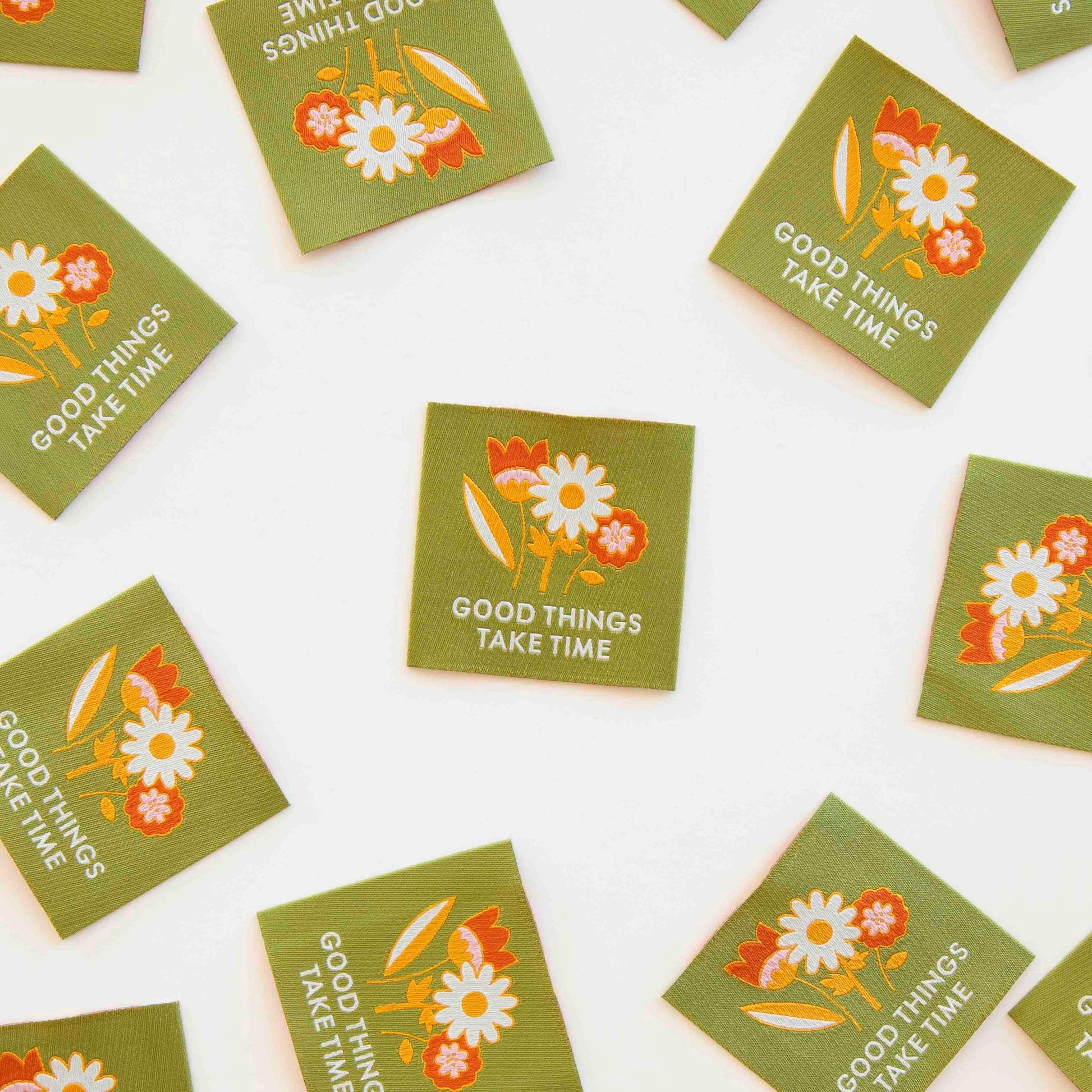 Sarah Hearts-Good Things Take Time Sew-In Labels-sewing notion-gather here online