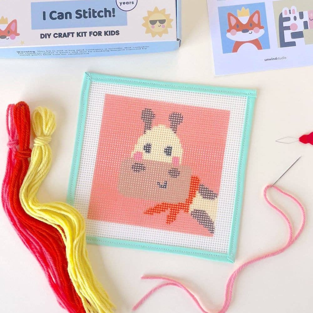 Unwind Studio-Gloria the Giraffe - Needlepoint Kit for Kids-xstitch kit-gather here online