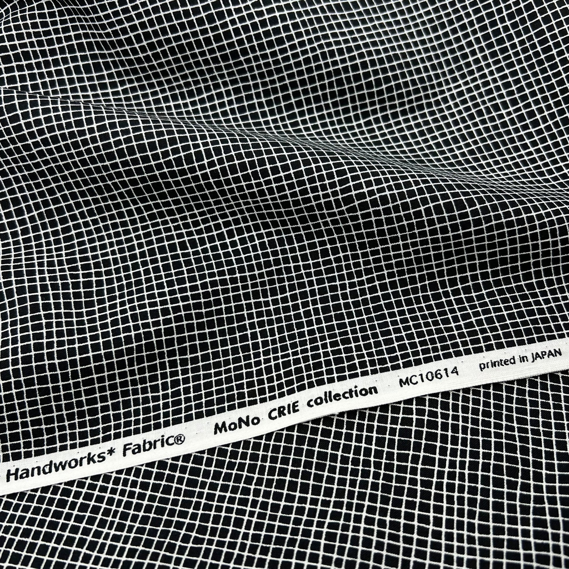 Sevenberry-Black & White Grid on Cotton Shirting-fabric-gather here online