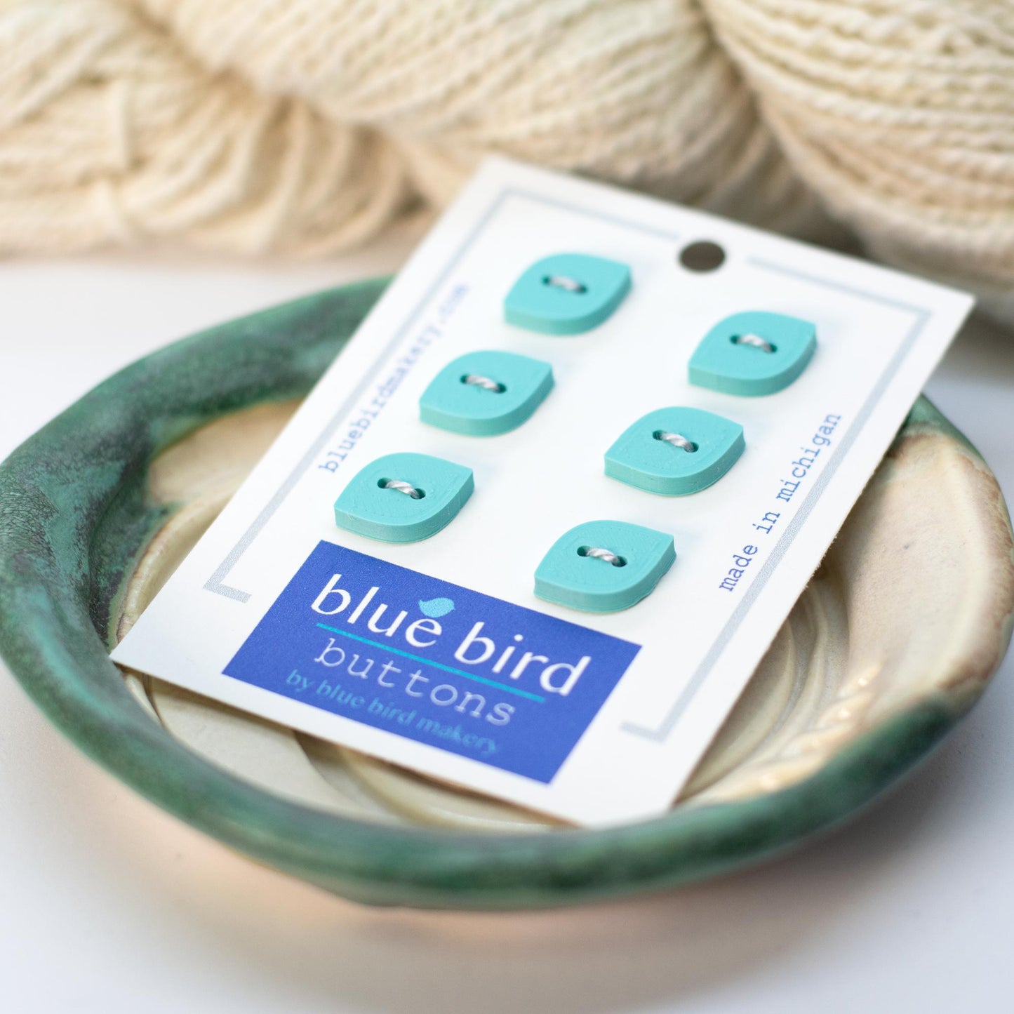 Blue Bird Makery-12mm Midcentury Petal Buttons-button-Aqua-gather here online