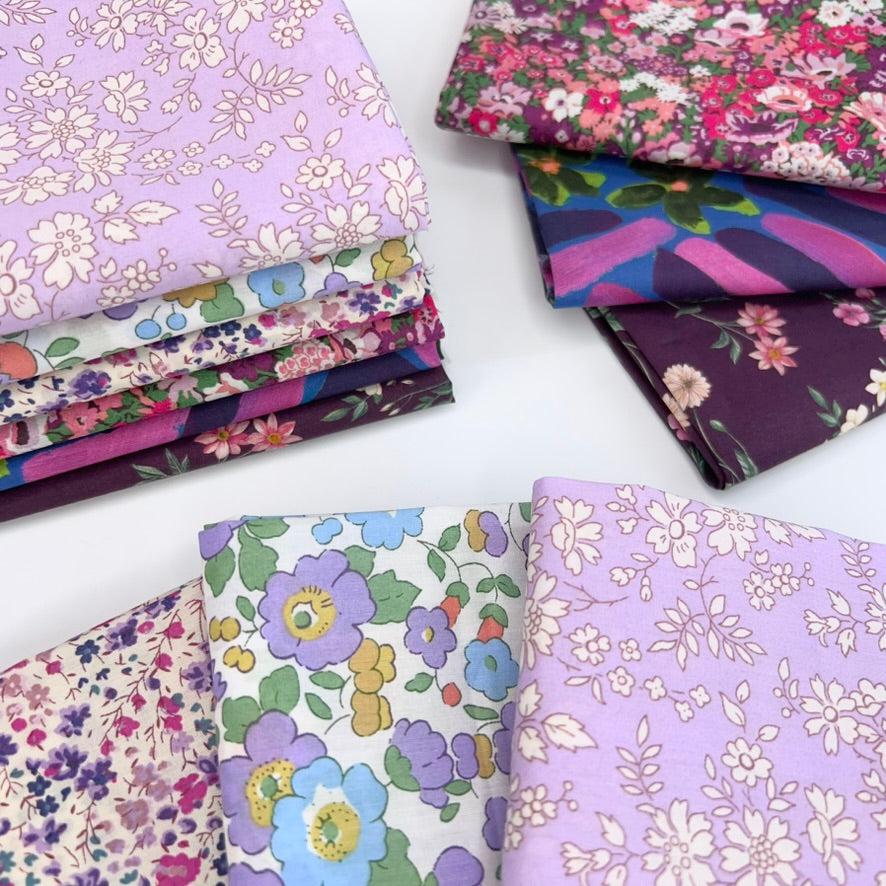 Liberty of London-Tana Lawn Color Bundle - Purple (6 pieces)-fat quarters-Fat Quarter-gather here online