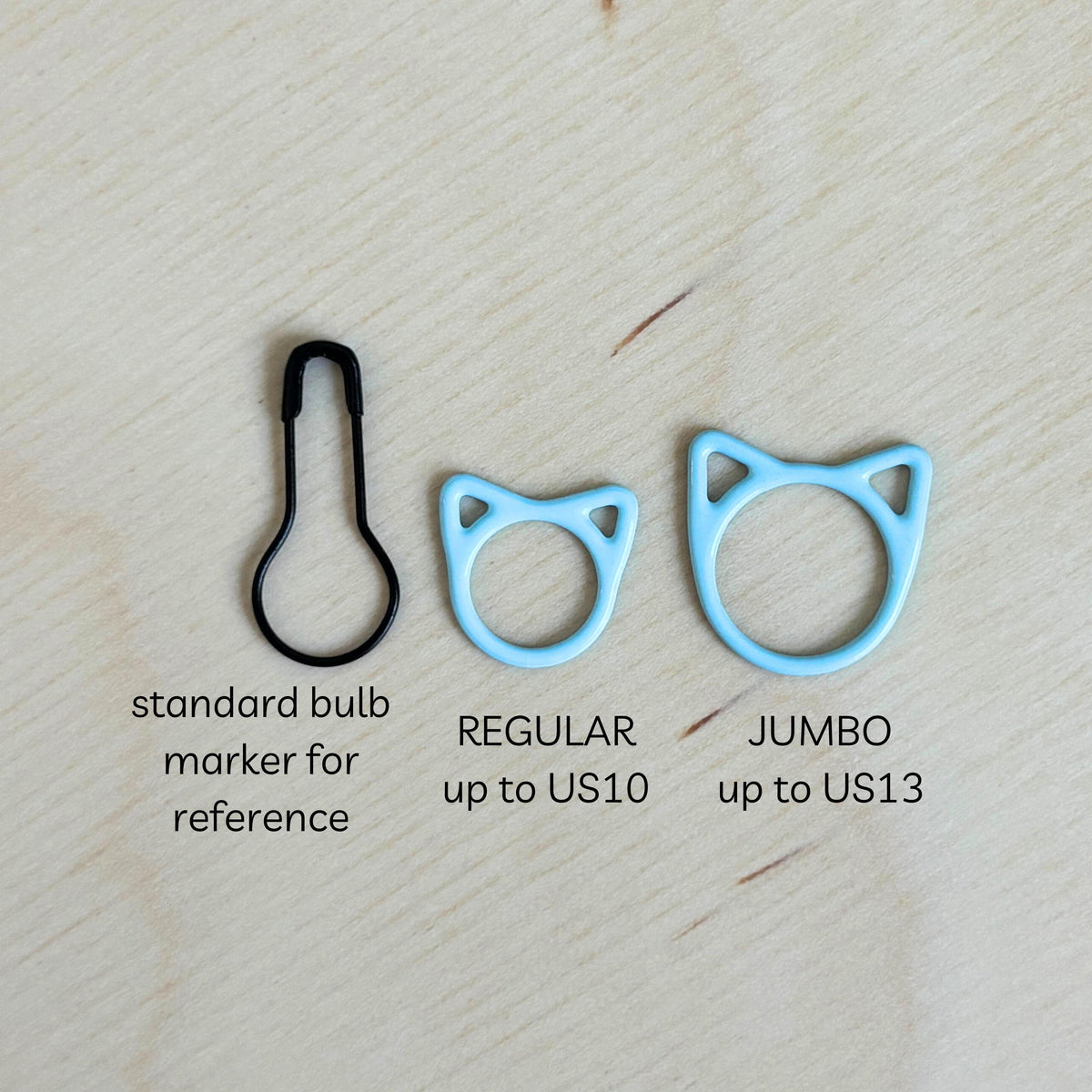 Comma Craft Co-Snag-Free Stitch Marker Set - Jumbo Green Cats-knitting notion-gather here online
