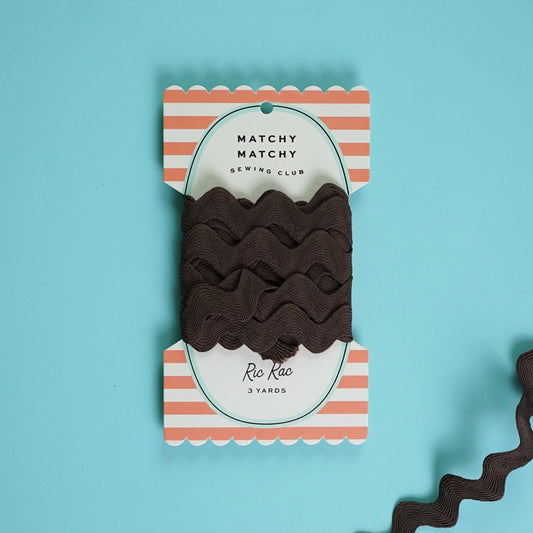 Matchy Matchy Sewing Club-Root Beer Big Ric Rac-trim-gather here online