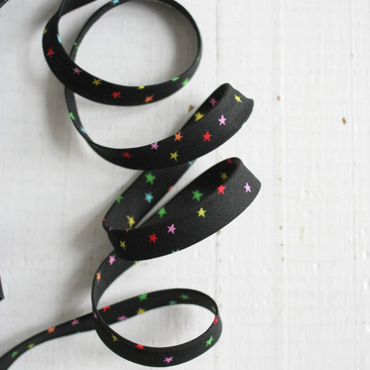 Bessie Pearl Binding Co-1/2" Double Fold Bias Binding - Starry Mini Vivid Rainbow-trim-gather here online