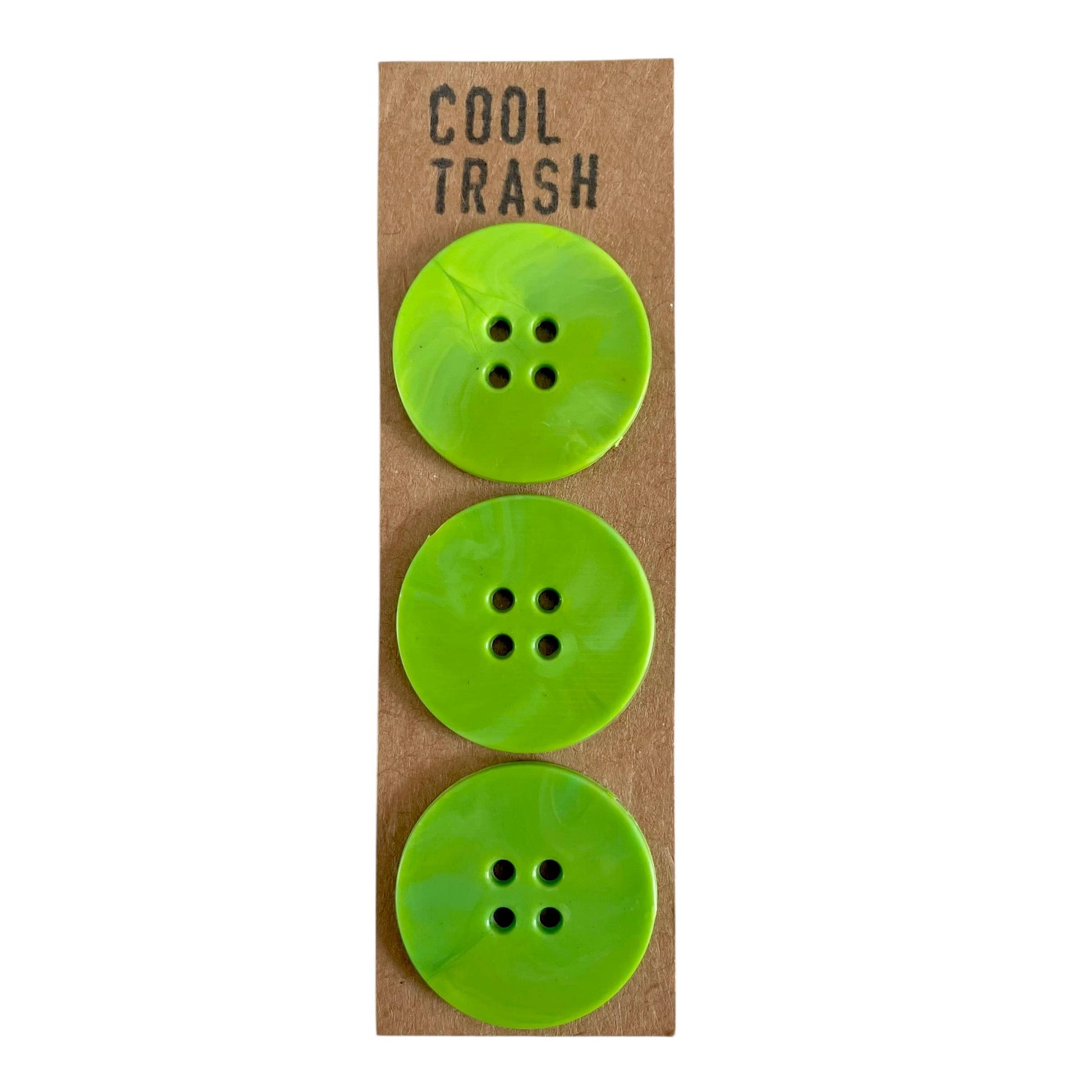 Cool Trash-25mm Recycled Plastic Button Set - Kelly Green-button-gather here online