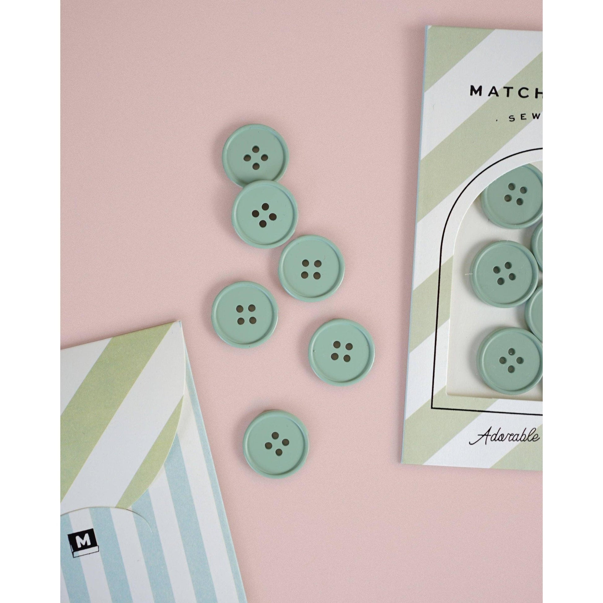 Matchy Matchy Sewing Club-Sage Retro Buttons-button-gather here online