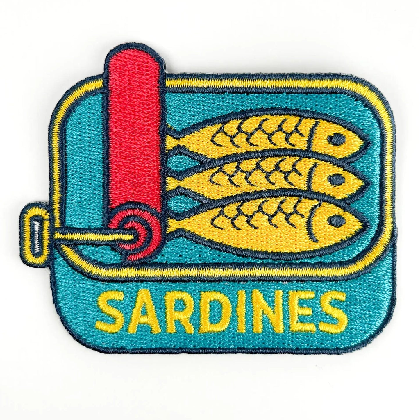 Field Trip Threads-Sardines Embroidered Iron-On Patch-patches + pins-gather here online