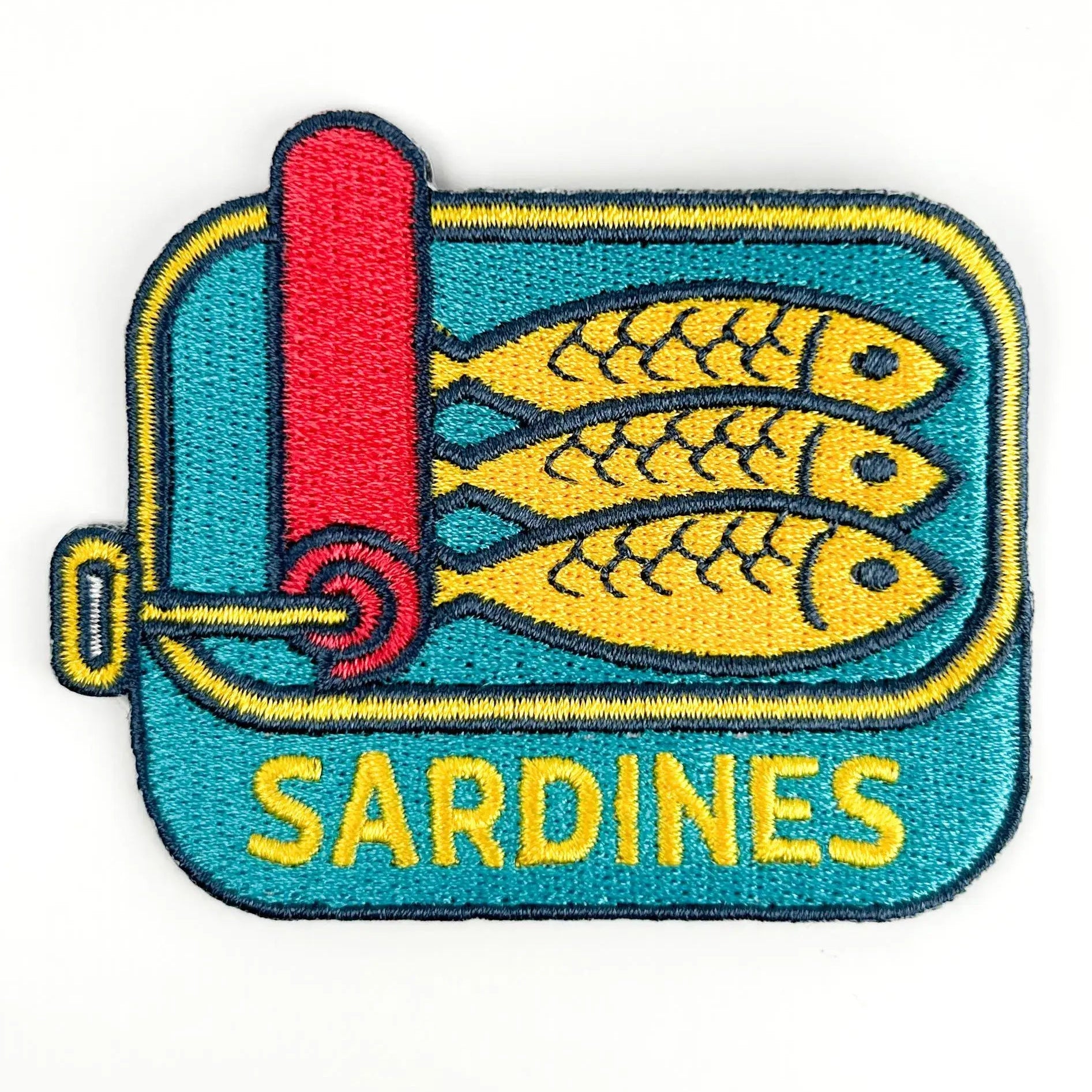 Field Trip Threads-Sardines Embroidered Iron-On Patch-patches + pins-gather here online