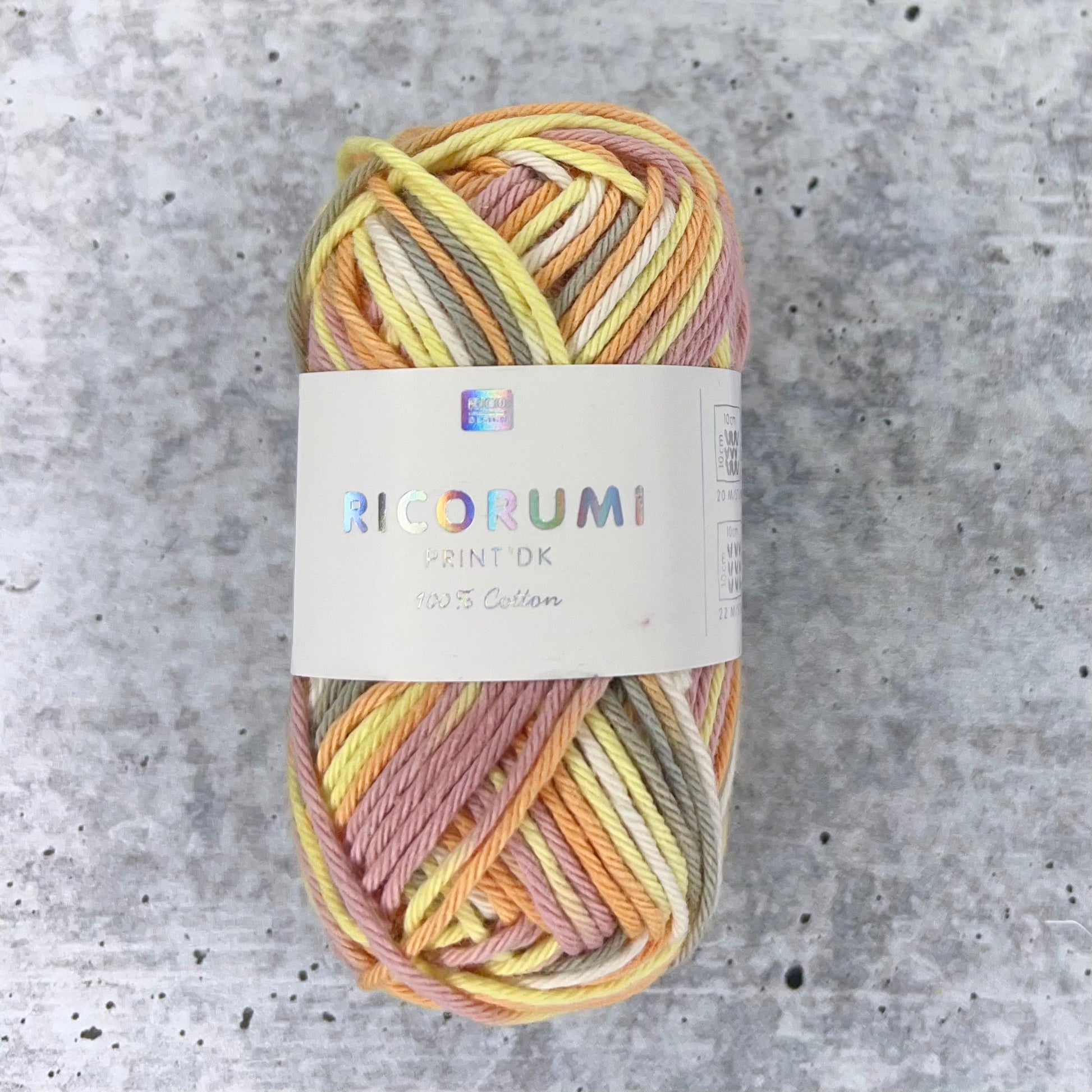 Ricorumi-Cotton Mini DK-yarn-301 Print Pink-Yellow-gather here online