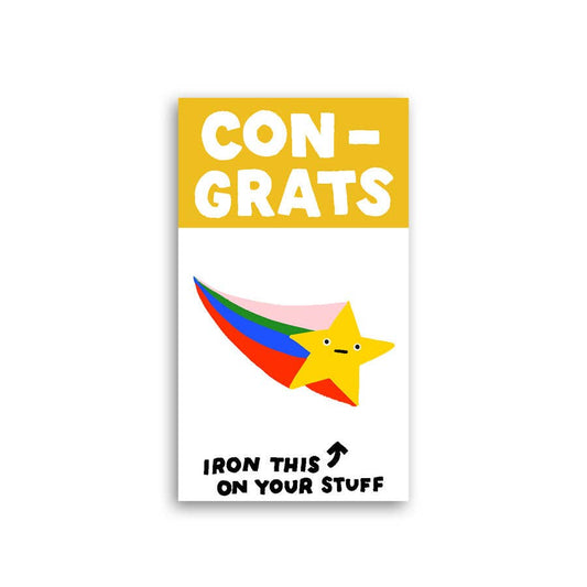 Hot Dang Press-Congrats Shooting Star Iron-On Transfer & Card-patches + pins-gather here online