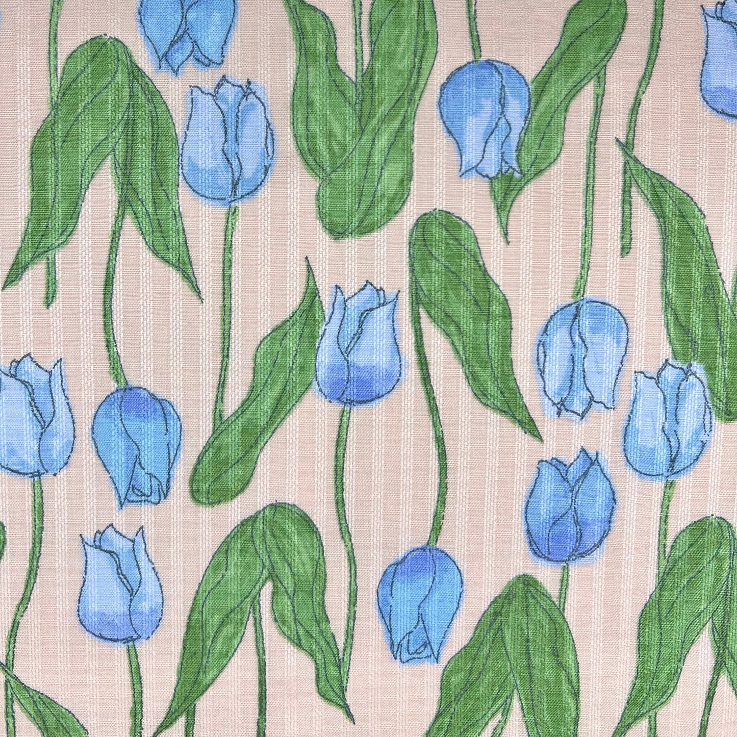 Westex-Blue Tulips on Cotton Dobby-fabric-gather here online