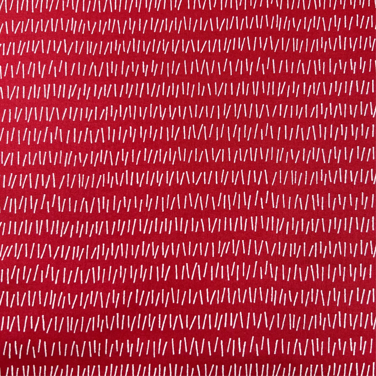 Sevenberry-White On Red Hatch Marks on Cotton Shirting-fabric-gather here online