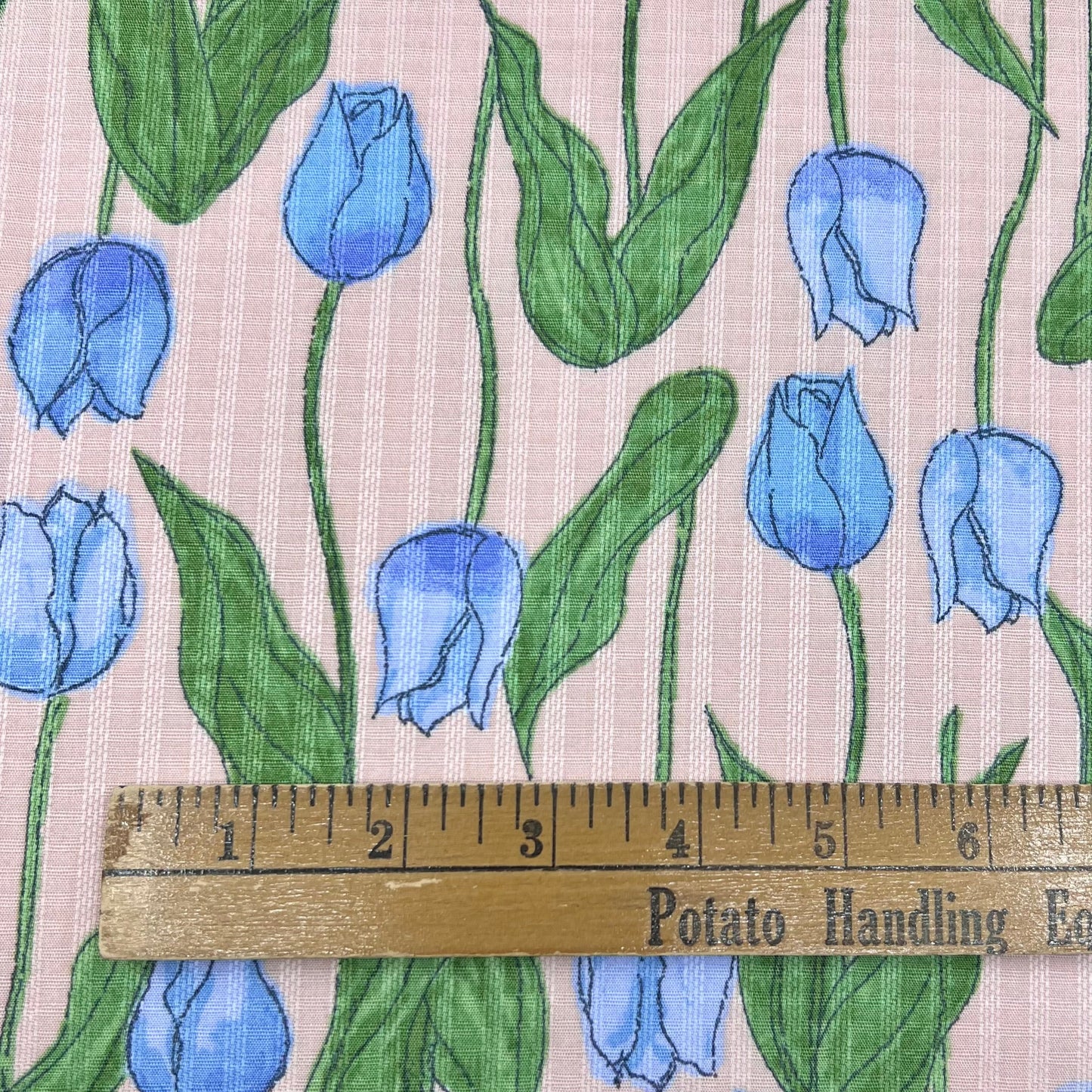 Westex-Blue Tulips on Cotton Dobby-fabric-gather here online