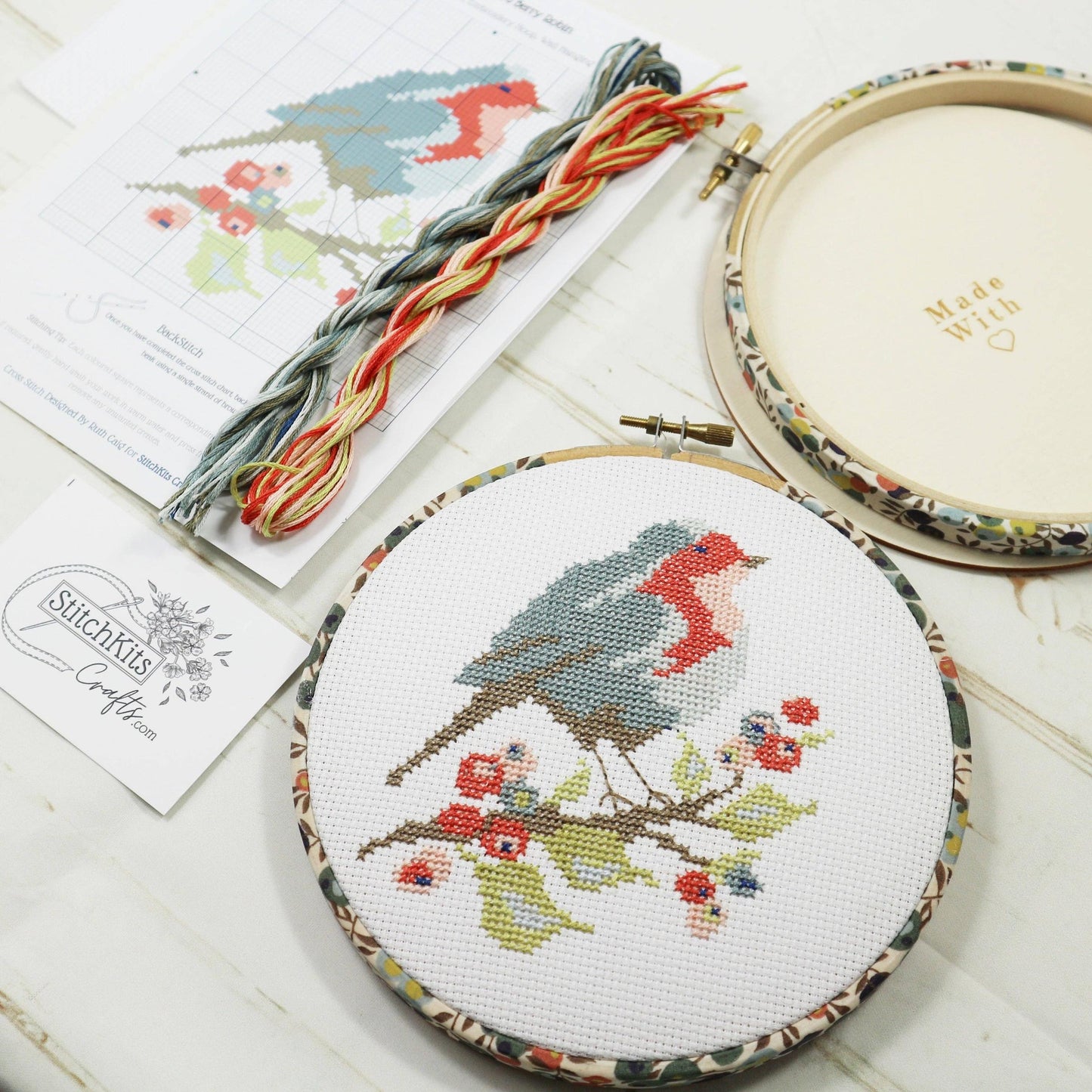 Stitchkits Crafts-Robin And Berry Cross Stitch Kit-xstitch kit-gather here online