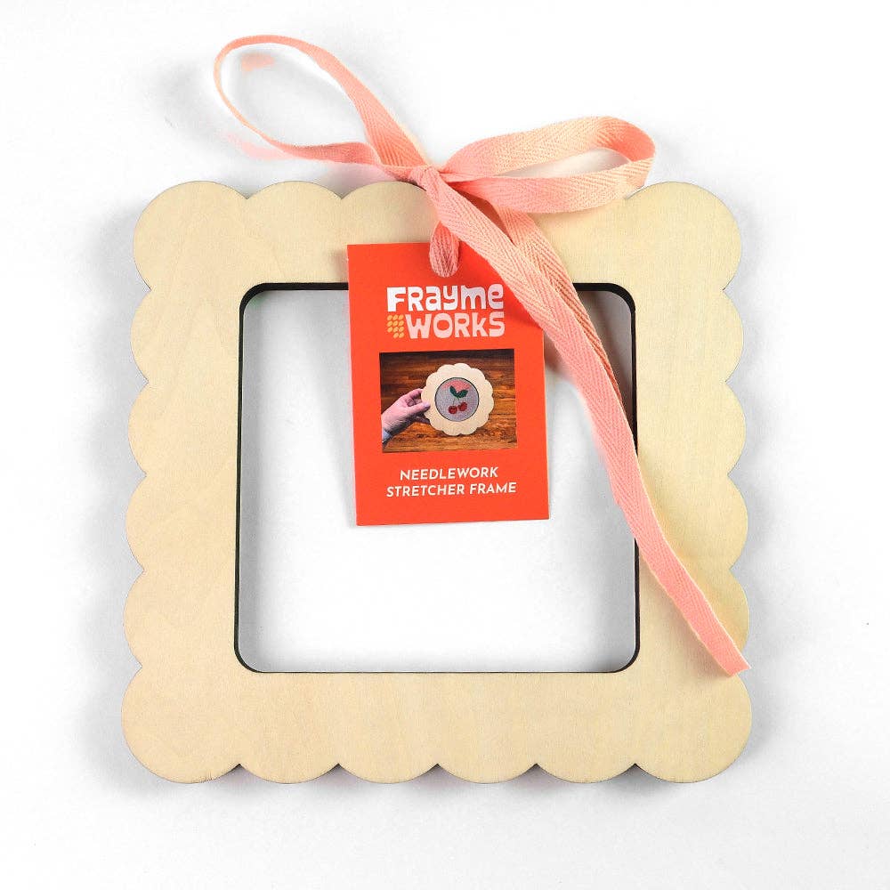 Fraymeworks-Scallop Square Medium Needlepoint Stretcher Frame-craft notion-gather here online