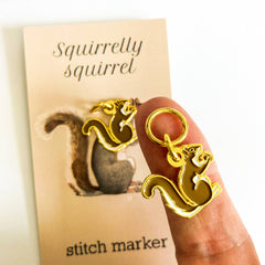 Firefly Notes-Squirrelly Squirrel Round Stitch Marker - Single-knitting notion-gather here online