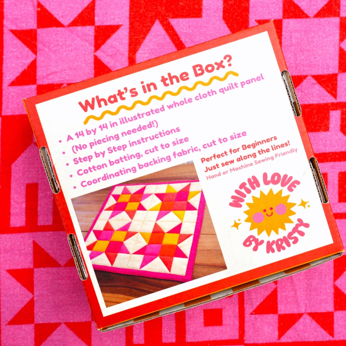 With Love by Kristy-Mini Quilt Kit - Pink-sewing kit-gather here online