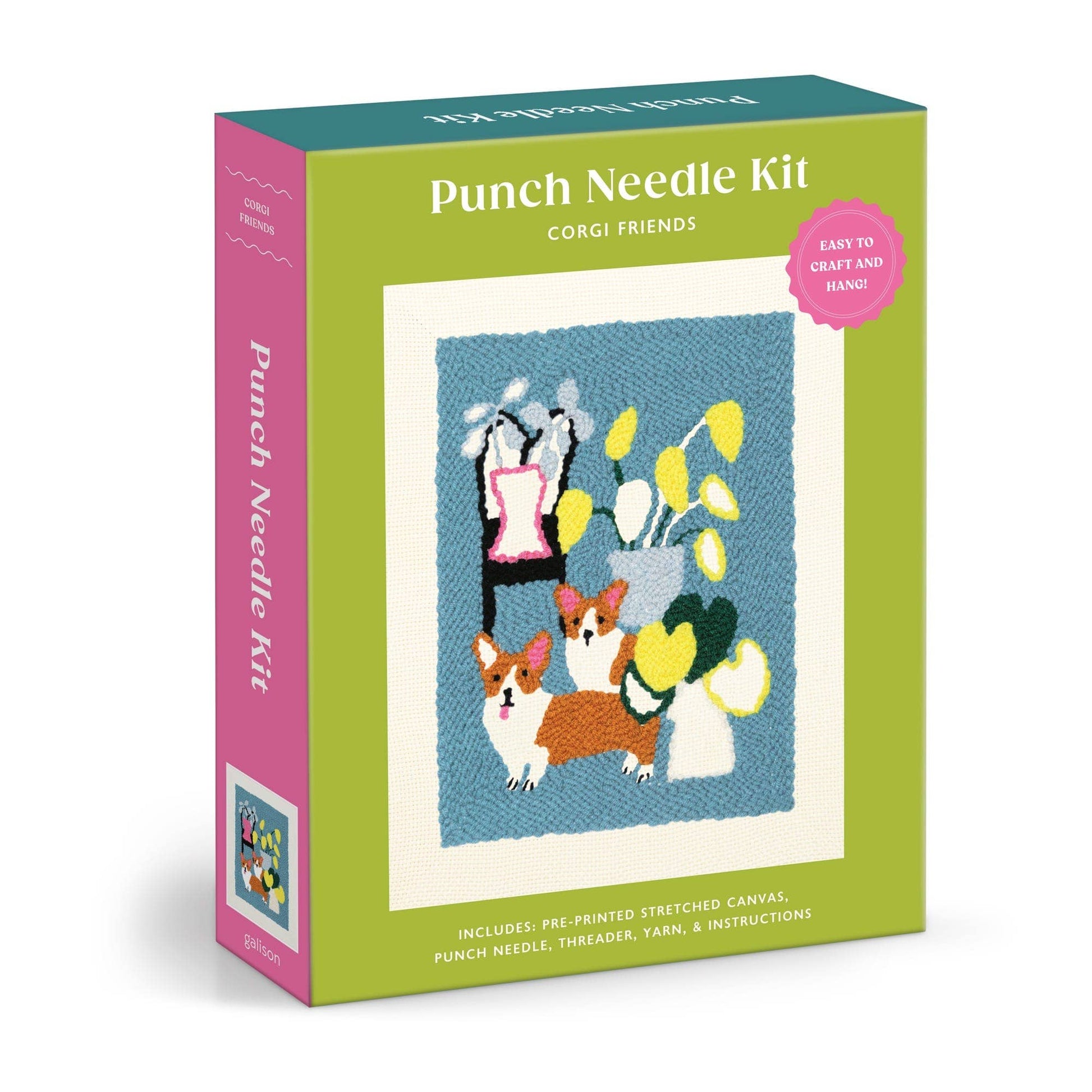 Chronicle Books-Corgi Friends Punch Needle Kit-craft kit-gather here online