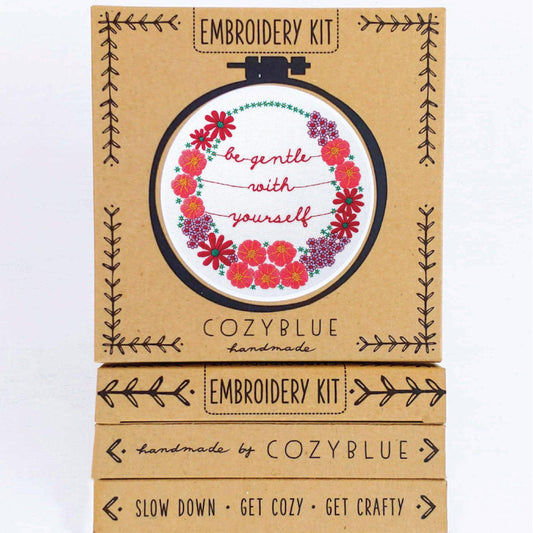 CozyBlue-Be Gentle With Yourself Embroidery Kit-embroidery kit-gather here online