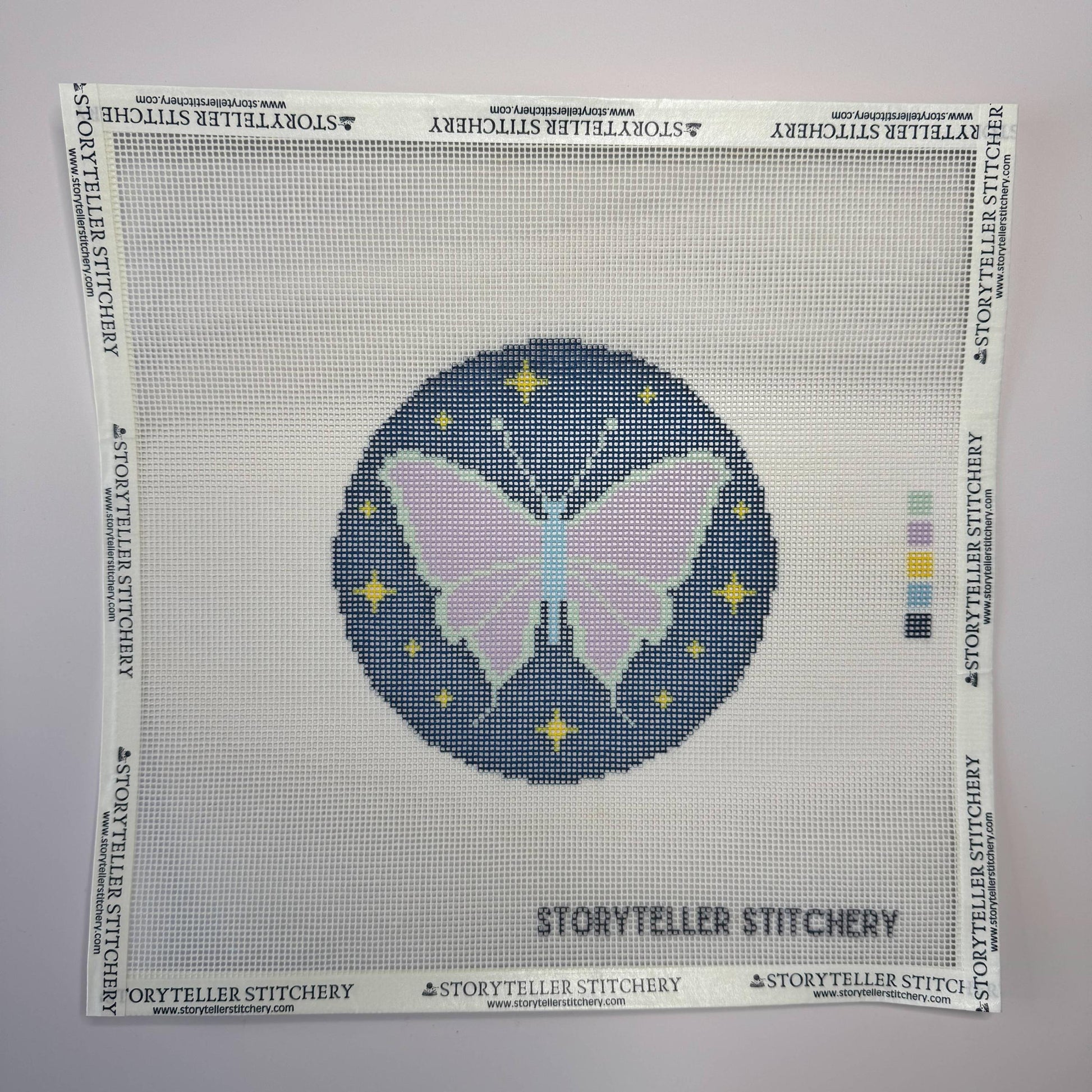 Storyteller Stitchery-Lunar Moth Needlepoint Kit-xstitch kit-gather here online