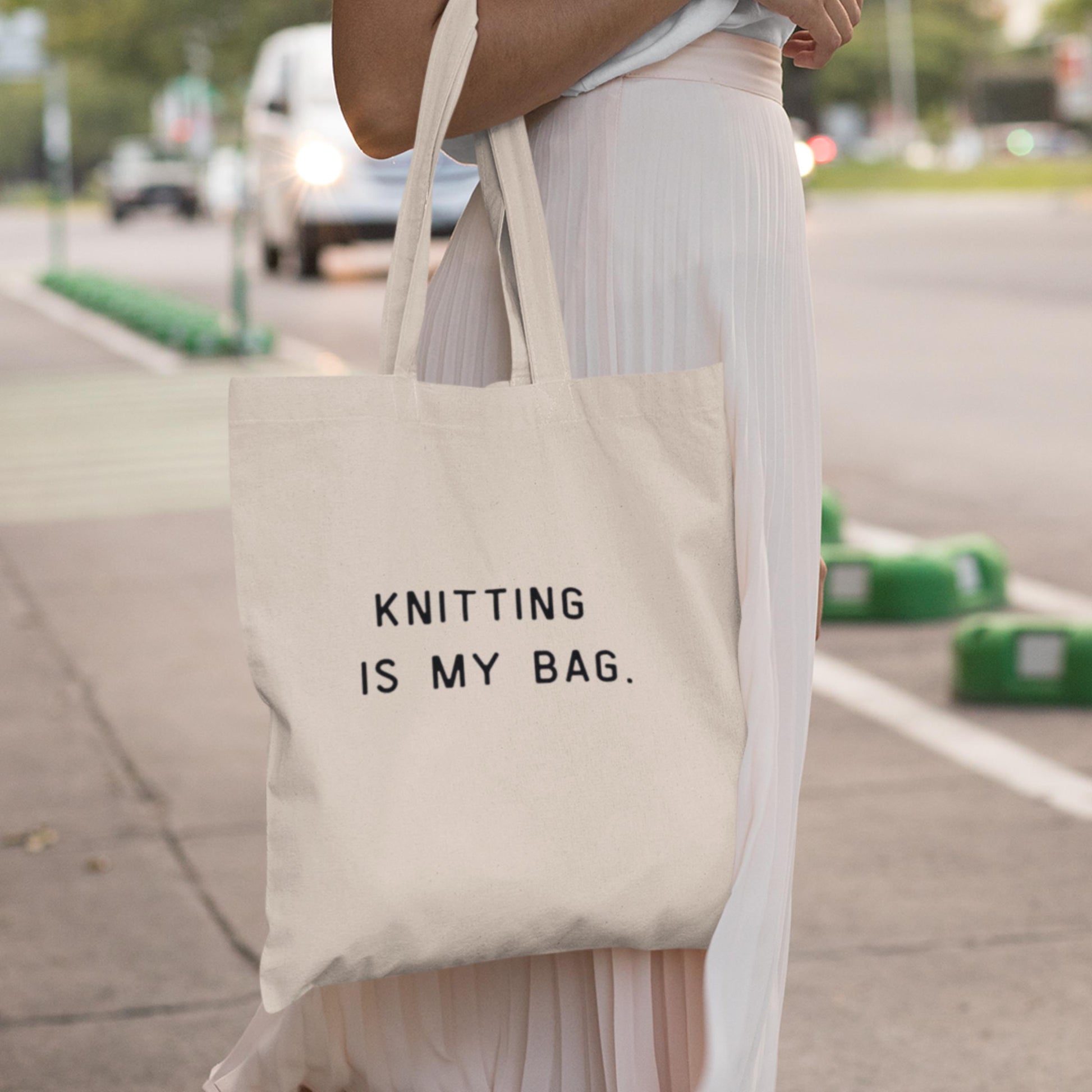 NNK Press-Knitting Is My Bag Tote-craft organizer-gather here online