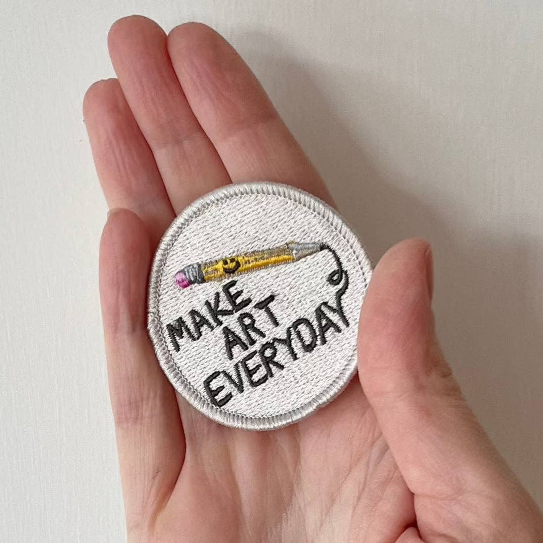 Ramona Muse Lambert-Make Art Everyday 2" Embroidered Patch-patches + pins-gather here online