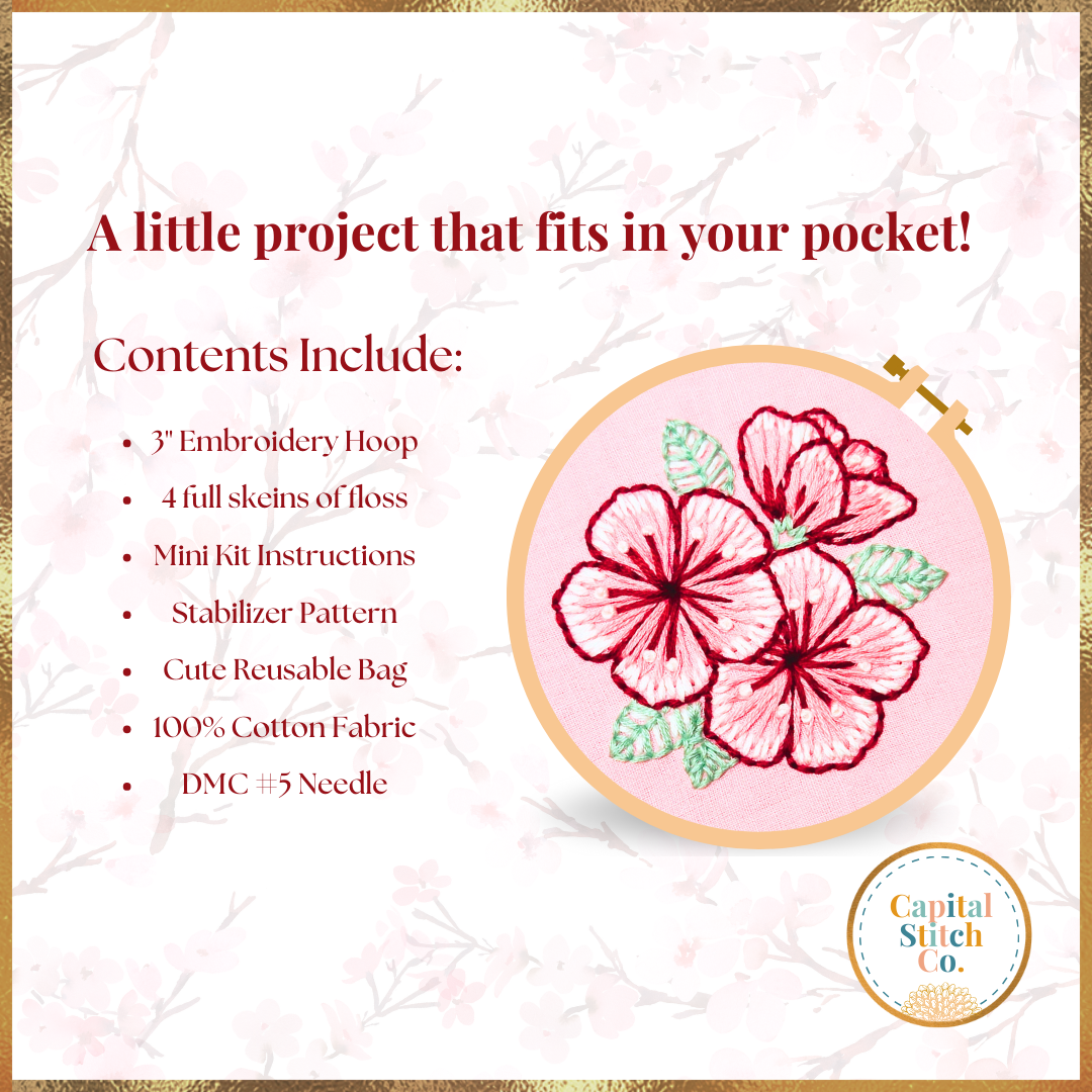 Sakura Matsuri Cherry Blossom Mini Embroidery Kit