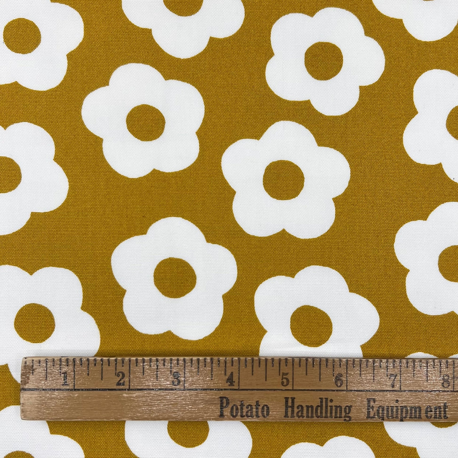 Westex-Pop Daisy On Mustard on Cotton Oxford-fabric-gather here online