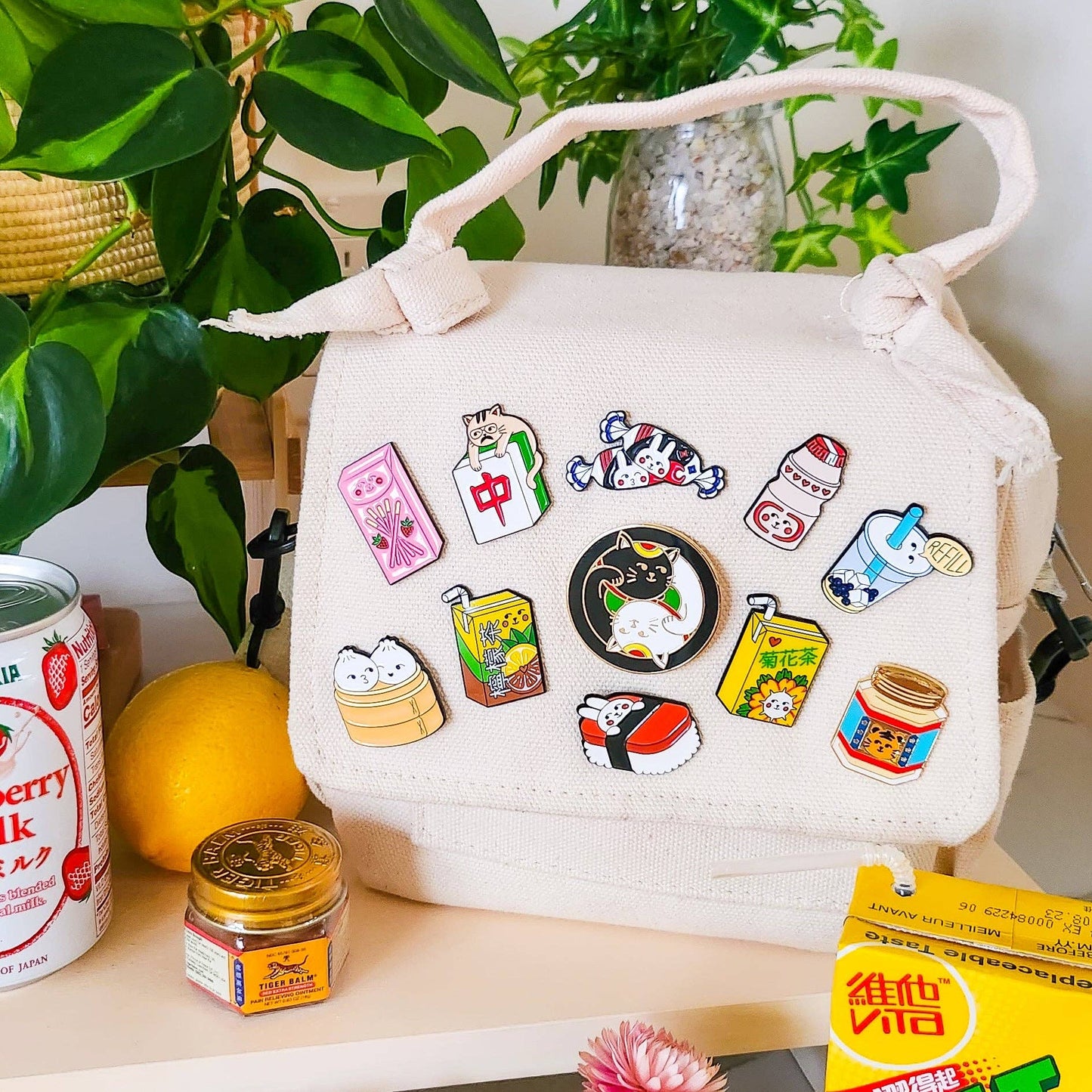 The Bao Bae-Bunny Musubi Enamel Pin-patches + pins-gather here online