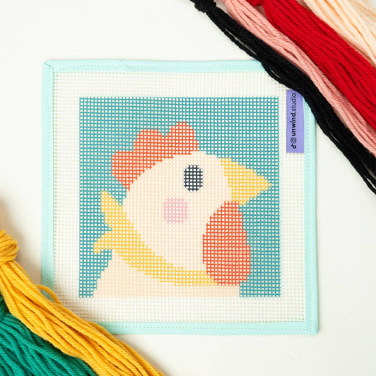 Unwind Studio-Rick the Rooster - Needlepoint Kit for Kids-xstitch kit-gather here online