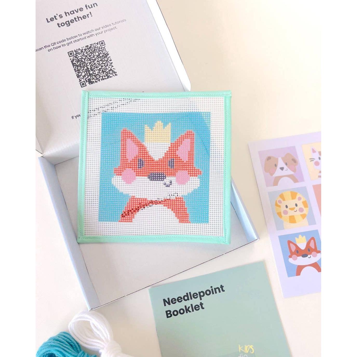 Unwind Studio-Florence the Fox - Needlepoint Kit for Kids-xstitch kit-gather here online