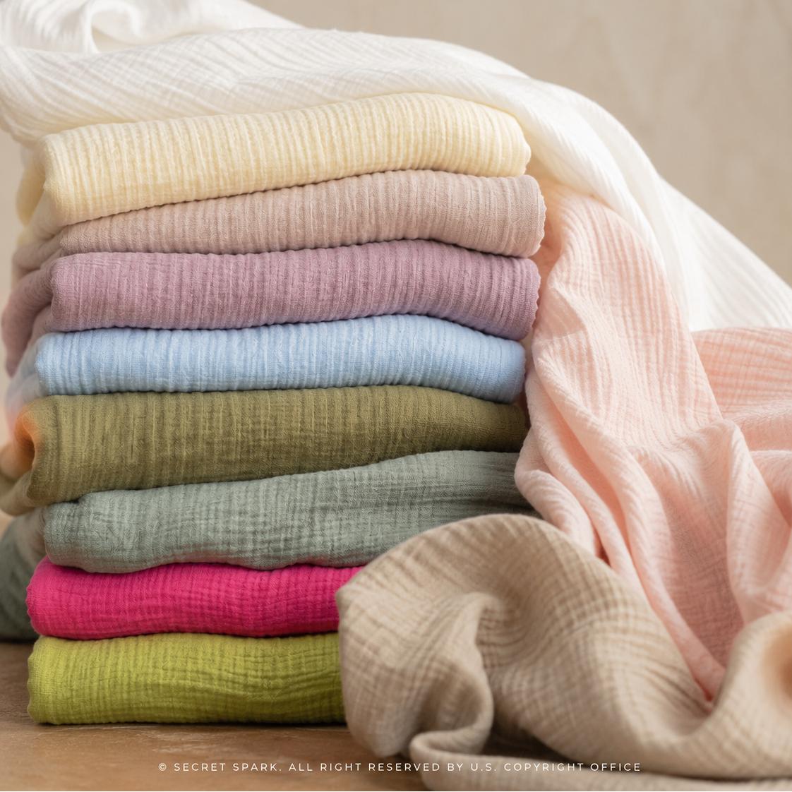 Secret Spark-Cotton Gauze Solid-fabric-gather here online