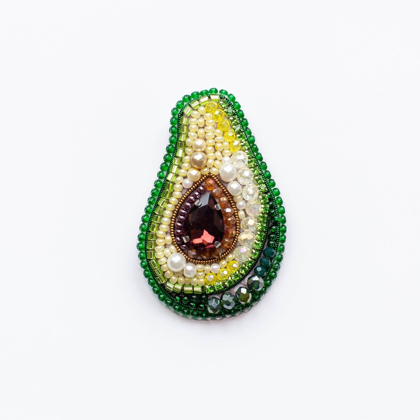 Avocado Brooch Kit: DIY Embroidery Jewelry Making