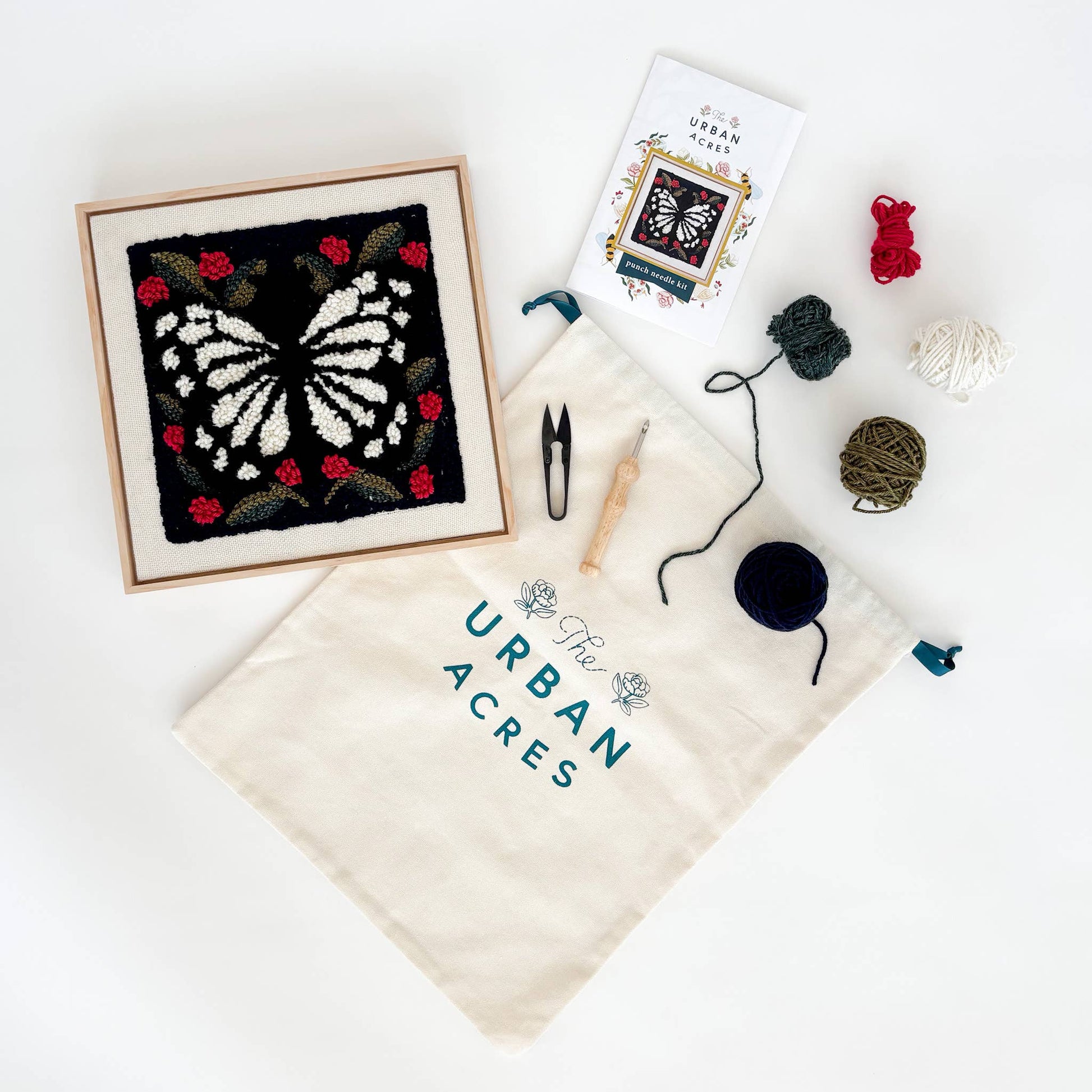The Urban Acres-Spring Butterfly Punch Needle Kit-craft kit-gather here online