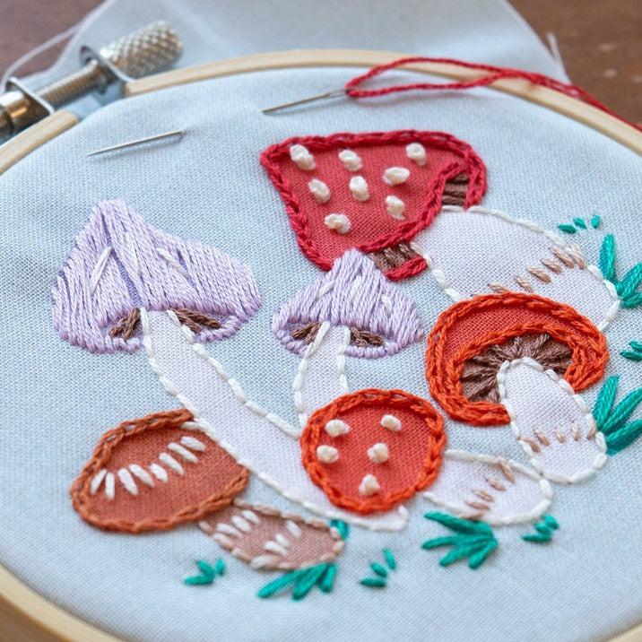 Antiquaria-Mushroom DIY Embroidery Ornament Kit-embroidery kit-gather here online