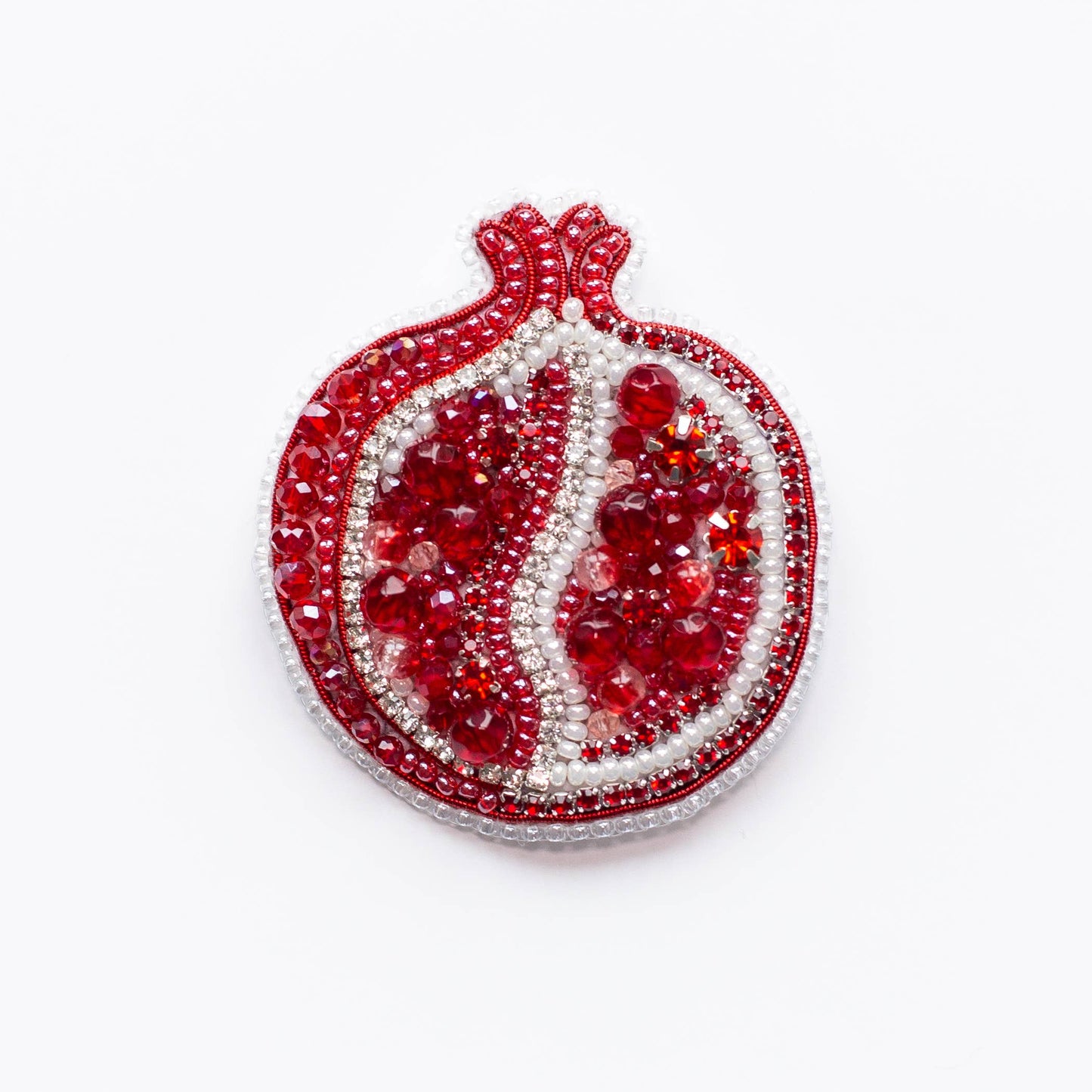 Pomegranate Brooch Kit: DIY Seed Bead Embroidery