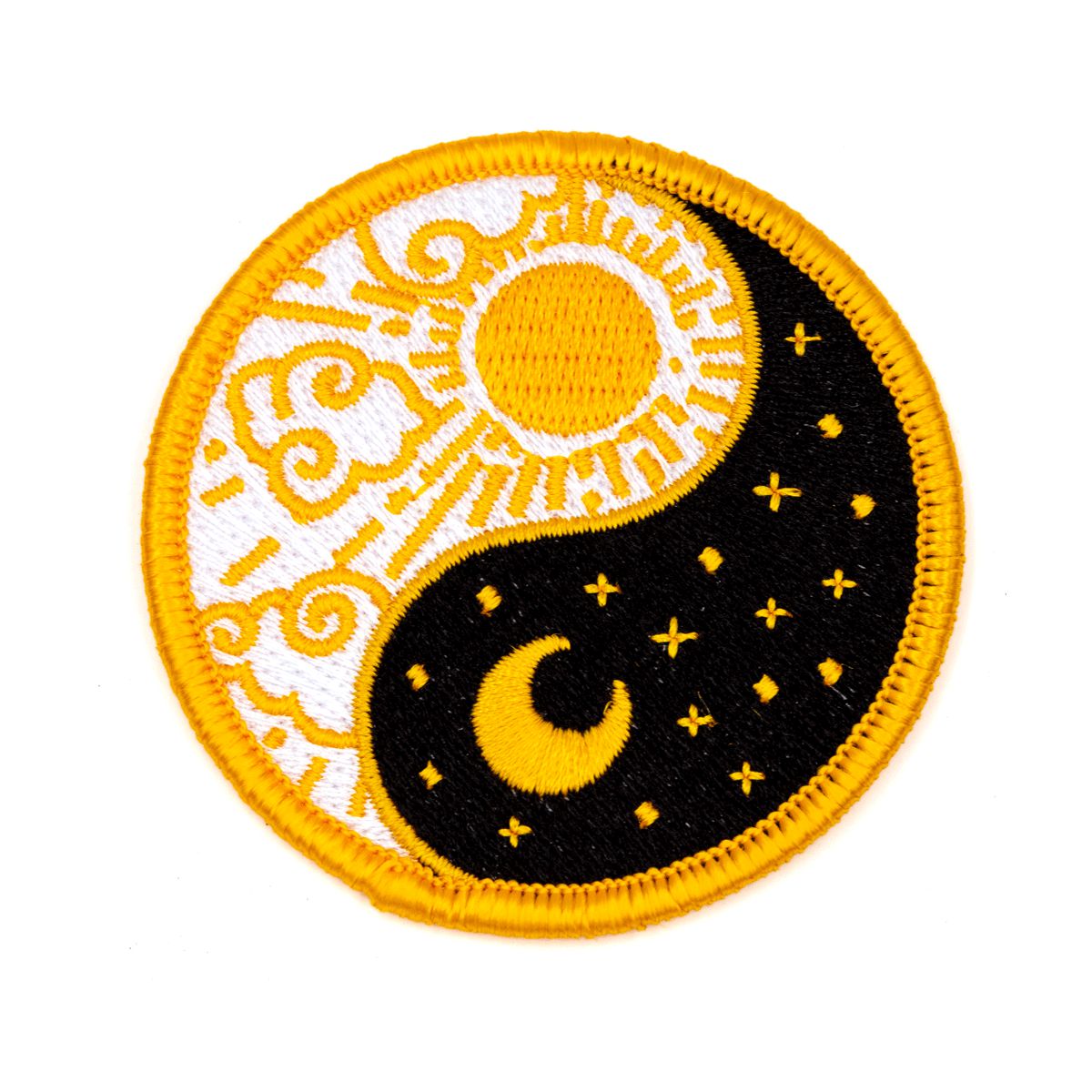 These Are Things-Sun And Moon Yin Yang Iron-On Embroidered Patch-accessory-gather here online