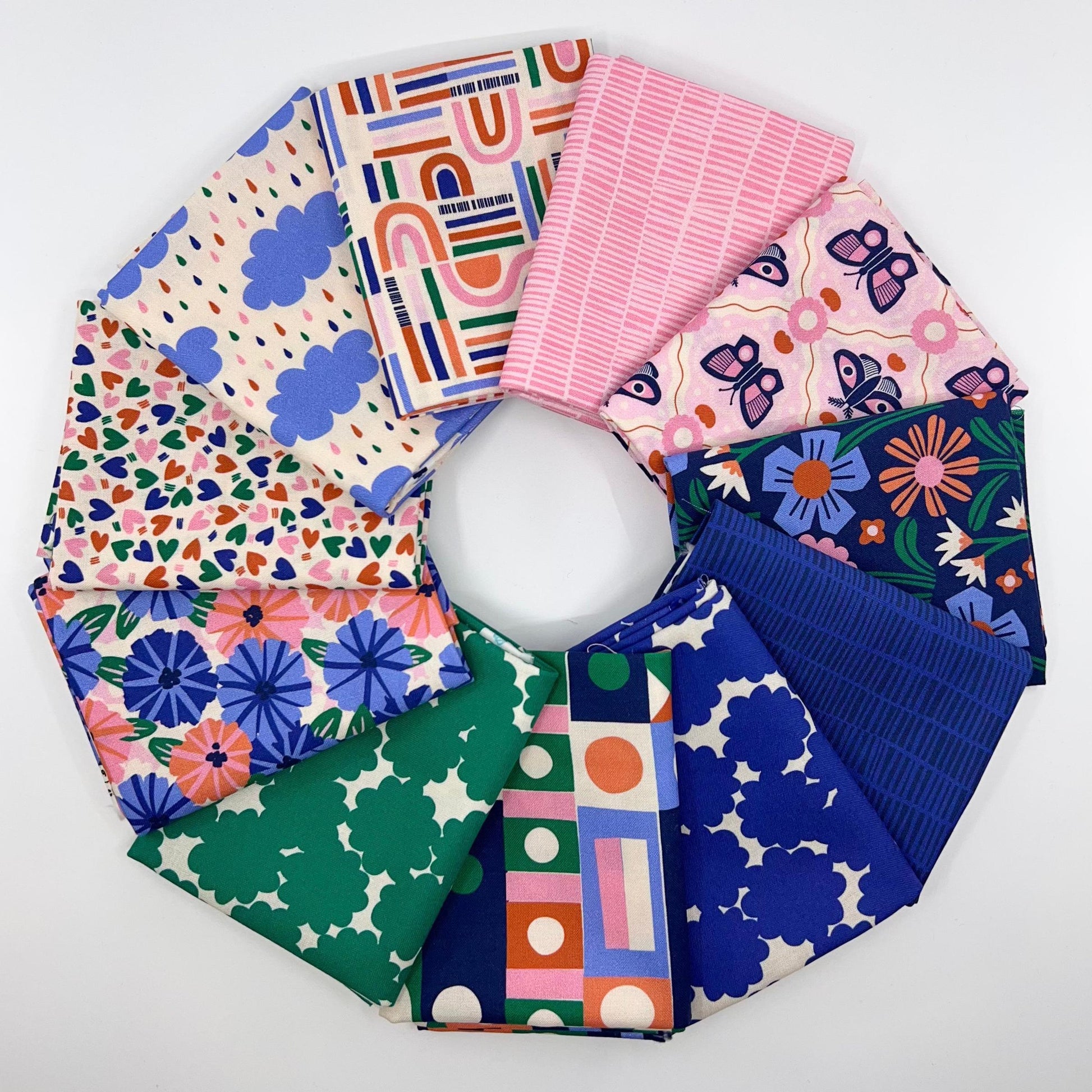 Cloud9-Fat Quarter Bundle of Wild Garden (11 Pieces)-fat quarters-gather here online