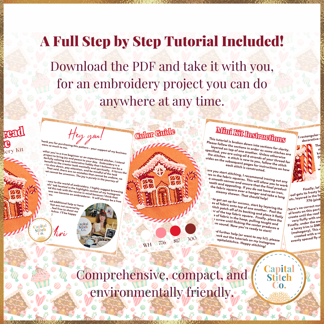 Gingerbread House Mini Embroidery Kit