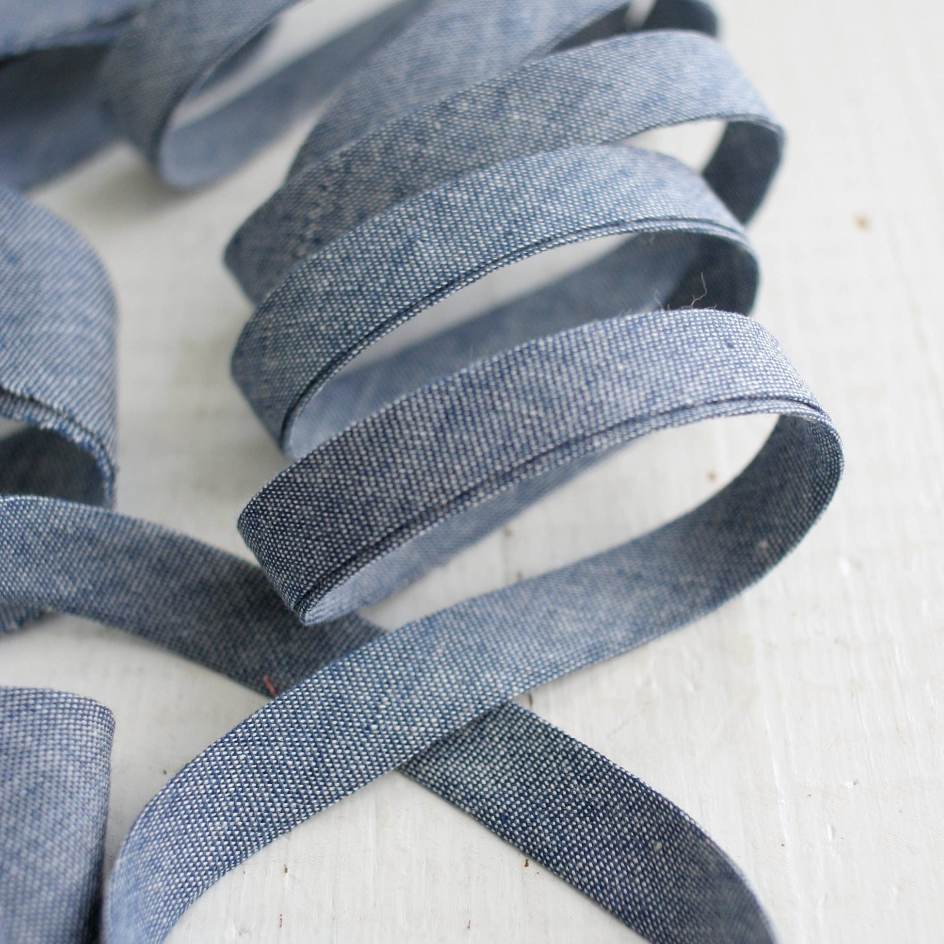 Bessie Pearl Binding Co-1/2" Double Fold Bias Binding - Chambray Indigo-trim-gather here online